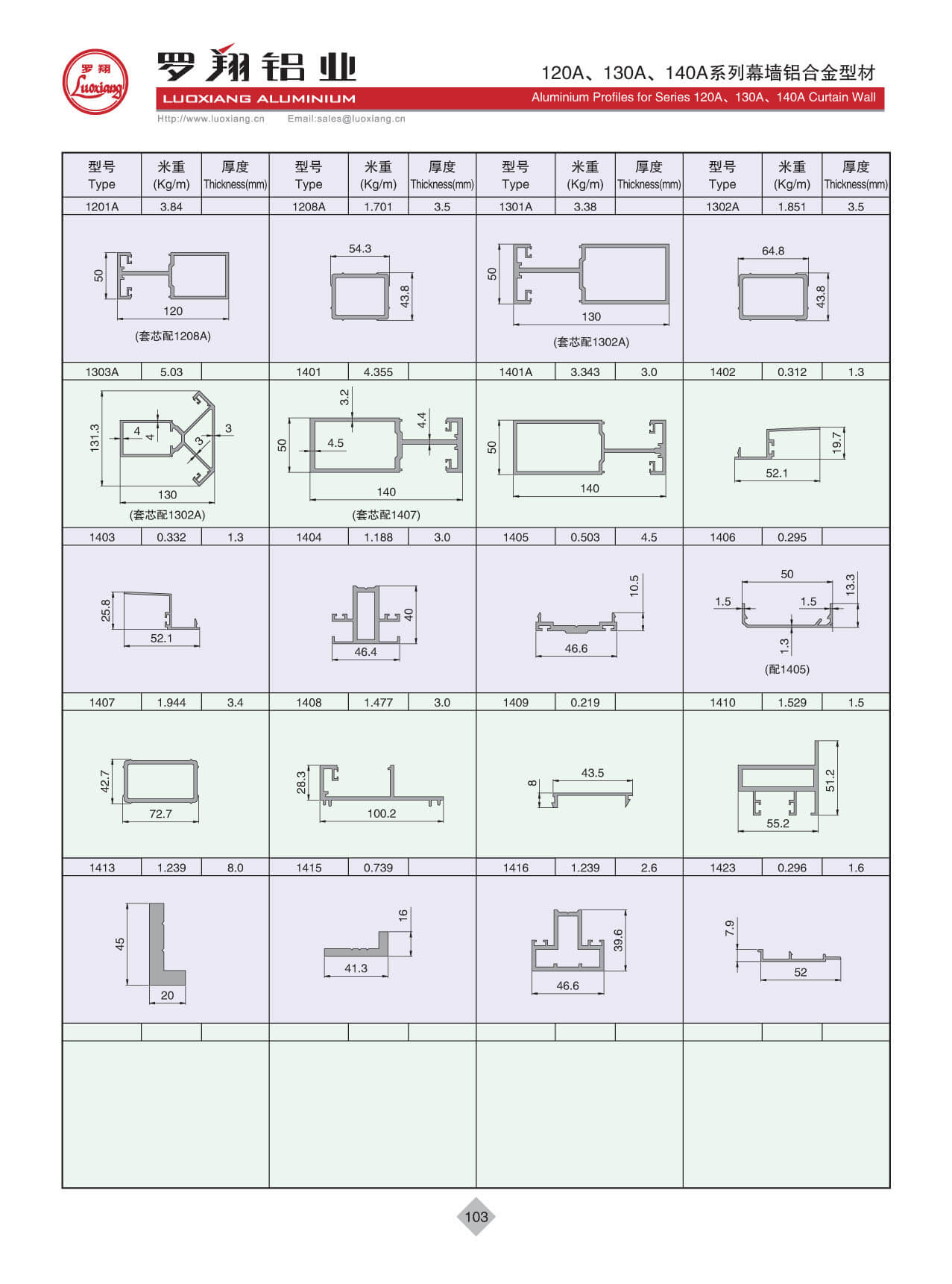 120A、130A、140A系列幕墻