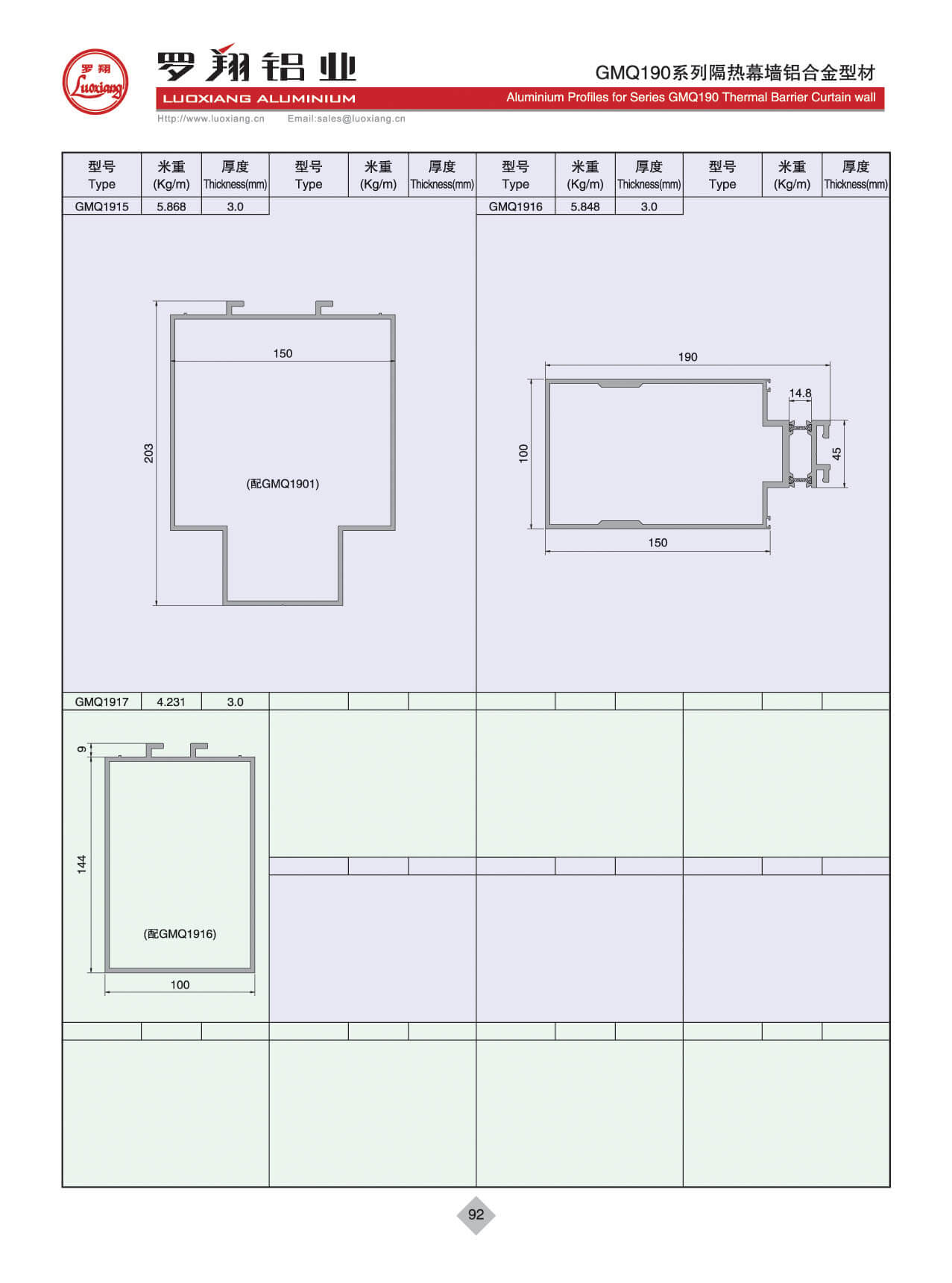 GMQ190系列隔熱幕墻